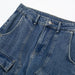 Color-Summer Women Elastic Waist Large Pocket Straight Wide Leg Jeans-Fancey Boutique