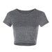 Color-Spring Summer Round Neck Short Sleeve Vest Exposed Cropped Slim Fit Multi Color Women T Shirt-Fancey Boutique