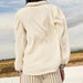 Color-Women Clothing Embroidered Texture Shirt White Collared Long Sleeve Pullover Shirt Top for Women-Fancey Boutique