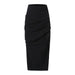 Color-Black-Split Workwear Skirt Women Online Red Sheath Pleated Casual Dress-Fancey Boutique