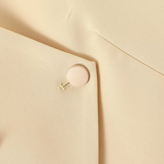 Color-Slim V neck Irregular Asymmetric Single Button Sleeveless Vest All Match Solid Color Casual Vest-Fancey Boutique
