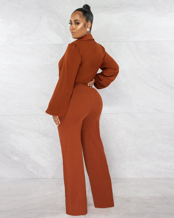 Color-Women Clothing Jumpsuit Sexy V neck Long Sleeve Tight Blouse Trousers Autumn Winter-Fancey Boutique