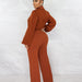 Color-Women Clothing Jumpsuit Sexy V neck Long Sleeve Tight Blouse Trousers Autumn Winter-Fancey Boutique