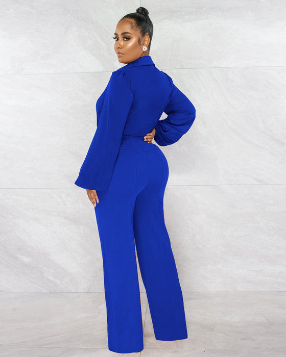 Color-Women Clothing Jumpsuit Sexy V neck Long Sleeve Tight Blouse Trousers Autumn Winter-Fancey Boutique