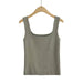 Color-Square Collar Knitted Camisole Sleeveless Women Summer Short Bottoming Top Women-Fancey Boutique