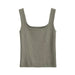 Color-Olive Green-Square Collar Knitted Camisole Sleeveless Women Summer Short Bottoming Top Women-Fancey Boutique