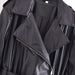 Color-Fall Women Clothing with Belt Black Faux Leather Trench Coat-Fancey Boutique