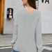 Color-Women Clothing V Neck Casual Pullover Women Loose Long Sleeve Sweater-Fancey Boutique