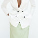 Color-Summer White Office Casual Collared Double Breasted Blazer-Fancey Boutique