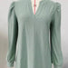 Color-Autumn Winter Solid Color V neck Jacquard Long Sleeve Loose-Fitting T-shirt Top Ladies-Fancey Boutique