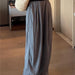 Color-Ice Silk Wide Leg Pants Women Summer Thin High Waist Drooping Casual Japanese Lazy Pants Linen Straight-Leg Pants-Fancey Boutique