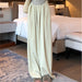 Color-Apricot [Extended]]-Ice Silk Wide Leg Pants Women Summer Thin High Waist Drooping Casual Japanese Lazy Pants Linen Straight-Leg Pants-Fancey Boutique