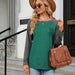 Color-Autumn Winter round Neck Contrast Color Loose Long-Sleeved T-shirt Split Top Women-Fancey Boutique