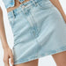 Color-Summer Women Clothing Sleeveless V neck Denim Jacket High Waist Mini Skirt-Fancey Boutique