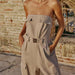 Color-Summer Women Clothing Linen Blended Overalls-Fancey Boutique