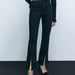 Color-Spring Elegant Black Slit Pants Retro High Waist Slimming Skinny Jeans Women-Fancey Boutique