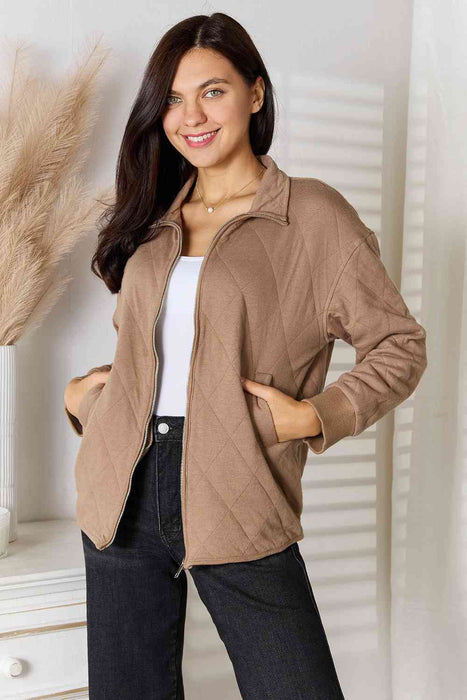 Color-Heimish Full Size Zip-Up Jacket with Pockets-Fancey Boutique