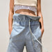 Color-Summer Women Clothing with Belt Pleated High Waist Jeans-Fancey Boutique