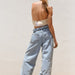 Color-Summer Women Clothing with Belt Pleated High Waist Jeans-Fancey Boutique