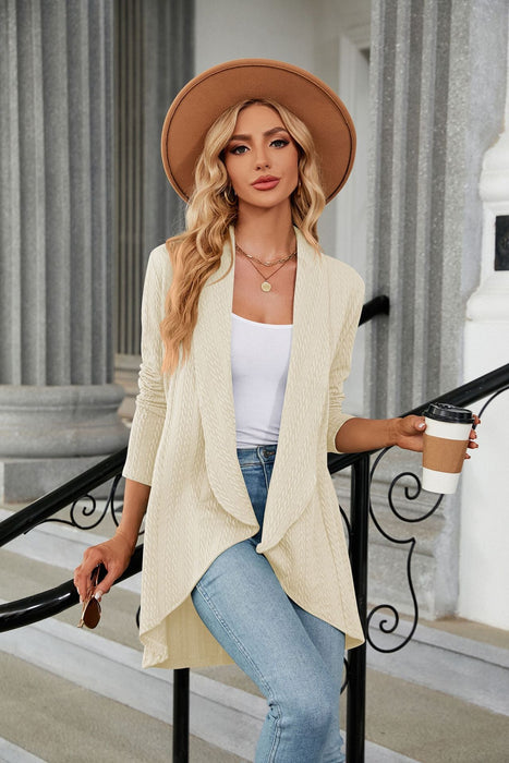 Color-Autumn Winter Long Sleeve Solid Color Loose Cardigan Top Women Knitting Coat-Fancey Boutique