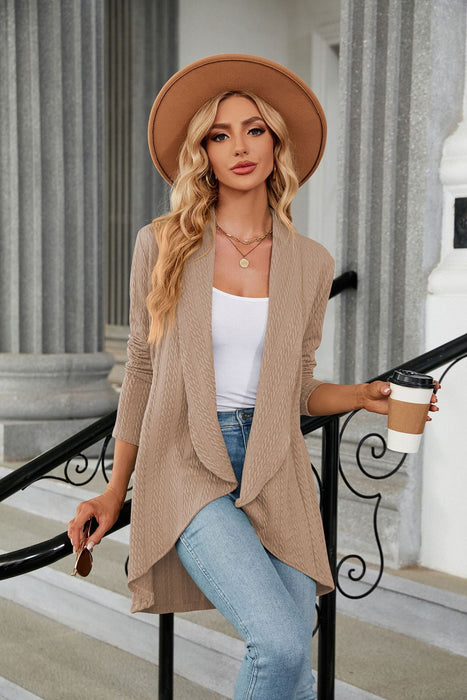 Color-Autumn Winter Long Sleeve Solid Color Loose Cardigan Top Women Knitting Coat-Fancey Boutique