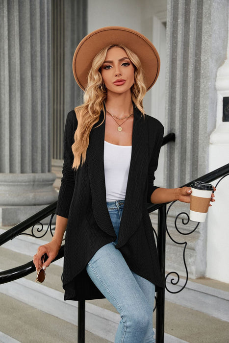 Color-Autumn Winter Long Sleeve Solid Color Loose Cardigan Top Women Knitting Coat-Fancey Boutique