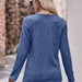 Color-Women Solid Color round Neck Sunken Stripe Brushed Slit Button T shirt-Fancey Boutique
