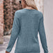 Color-Women Solid Color round Neck Sunken Stripe Brushed Slit Button T shirt-Fancey Boutique