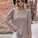 Color-Women round-Neck Puff Sleeve Brushed Sunken Stripe Solid Color Upper Clothes Long Sleeves T-shirt-Fancey Boutique