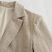 Color-Women Linen Striped Blazer Short Top Pleated Pants Suits-Fancey Boutique