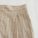 Color-Women Linen Striped Blazer Short Top Pleated Pants Suits-Fancey Boutique