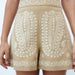 Color-Summer Women Clothing Street Casual Linen Embroidery Shorts-Fancey Boutique