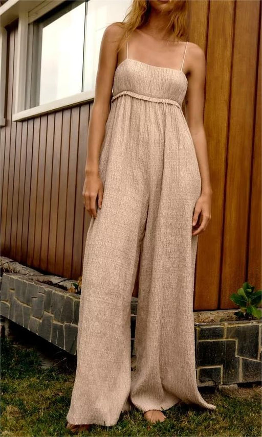 Color-Summer Street Texture Long Jumpsuit-Fancey Boutique