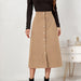 Color-Women Clothing Boutique Corduroy Skirt Single Breasted High Waist Autumn Winter Maxi Women Skirt-Fancey Boutique