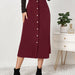 Color-Women Clothing Boutique Corduroy Skirt Single Breasted High Waist Autumn Winter Maxi Women Skirt-Fancey Boutique