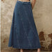 Color-Women Summer Graceful Fashionable Split Line Intellectual High Waist Denim Skirt-Fancey Boutique