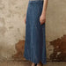 Color-Women Summer Graceful Fashionable Split Line Intellectual High Waist Denim Skirt-Fancey Boutique