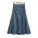 Color-Women Summer Graceful Fashionable Split Line Intellectual High Waist Denim Skirt-Fancey Boutique