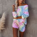Color-Women Tie Dyed Printed Long Sleeved Casual Home Wear Set-Fancey Boutique