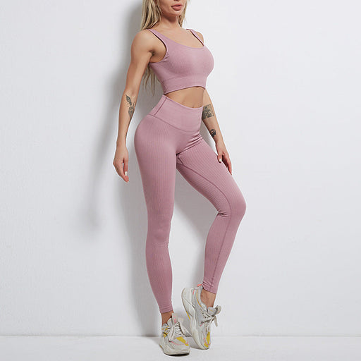 Color-No T Line Tights Fitness Suit Peach Hip Shaping High Waist Tight Sports Pants Back-Shaping Running Yoga Bra Women-Fancey Boutique