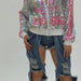 Color-Silver-Supply Spring Varsity Jacket Jacket Sexy Gradient Sequin Jacket-Fancey Boutique