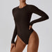 Color-Sexy Slim Yoga Long Sleeve One Piece Ballet Dance Bottoming Skinny Jumpsuit-Fancey Boutique