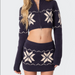 Color-Summer Women Clothing Zipper Short Snowflake Sweater Sweater-Fancey Boutique