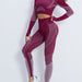 Color-Fitness Suit Cropped Long Sleeve Sports T shirt Peach Hip Raise High Waist Tight Yoga Trousers-Fancey Boutique