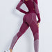 Color-Fitness Suit Cropped Long Sleeve Sports T shirt Peach Hip Raise High Waist Tight Yoga Trousers-Fancey Boutique