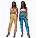 Color-Casual Sports Street Hip Hop Party Shiny Colorful Trousers Hologram Laser Loose Women Pants-Fancey Boutique