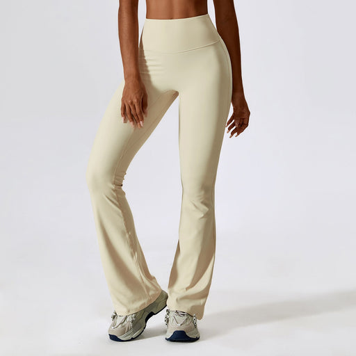 Color-Wide Leg Tight Nude Feel Hip Lifting Yoga Bell Bottom Pants Dance High Waist Bootcut Casual Sports Pants-Fancey Boutique