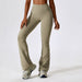 Color-Wide Leg Tight Nude Feel Hip Lifting Yoga Bell Bottom Pants Dance High Waist Bootcut Casual Sports Pants-Fancey Boutique