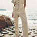 Color-Summer Women Clothing Linen Blended Straight Long Jumpsuit-Fancey Boutique