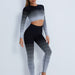 Color-Gradient Sports Long Sleeve Trousers Suit Fitness Running Yoga Long Sleeve Tights-Fancey Boutique